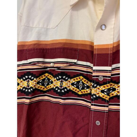 Roper 90's Southwest Western Snap Shirt Vintage - Picture 4 of 6